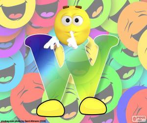 Puzzle de Letra W de smiley