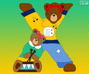 Puzzle de Letra X de osos