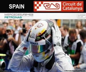 Puzzle de Lewis Hamilton, campeón del Gran Premio de España 2014