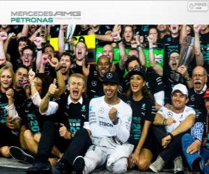 Puzzle de Lewis Hamilton, campeón del mundo de F1 2014 con Mercedes