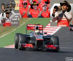 Puzzle de Lewis Hamilton celebra su victoria en el Gran Premio de Estados Unidos 2012