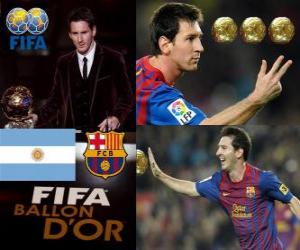 Puzzle de Lionel Messi Balón de Oro FIFA 2011