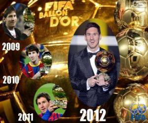Puzzle de Lionel Messi Balón de Oro FIFA 2012