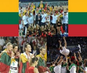 Puzzle de Lituania, 3er Clasificado del Campeonato Mundial FIBA 2010 en Turquia