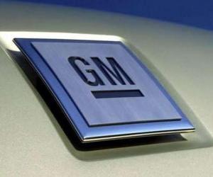 Puzzle de Logo de GM o General Motors. Marca de coches de los EUA