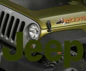 Puzzle de Logo de Jeep, marca de automóviles todoterreno de Estados Unidos de América