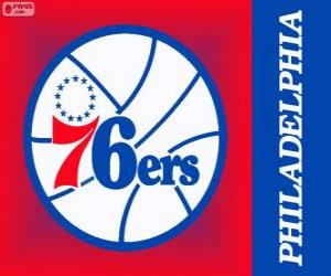 Puzzle de Logo de Philadelphia 76ers, Sixers, equipo NBA. División Atlántico, Conferencia Este