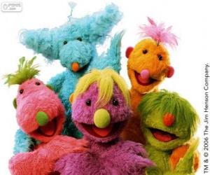 Puzzle de Los cinco Hoobs: Roma, Iver, Groove, HubbaHubba y Tula