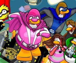 Puzzle de Los pingüinos superhéroes del Club Penguin