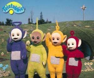 Puzzle de Los Teletubbies: Laa-Laa, Tinky Winky, Po y Dipsy