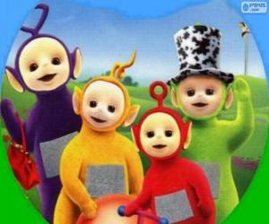 Puzzle de Los Teletubbies: Tinky Winky, Laa-Laa, Po y Dipsy