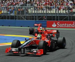 Puzzle de Lucas di Grassi - Virgin - Valencia 2010