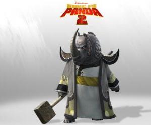 Puzzle de Maestro Rinoceronte es él más venerado de todos los maestros del Consejo del Kung Fu