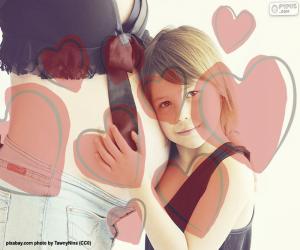 Puzzle de Mamá embarazada y su hija mayor