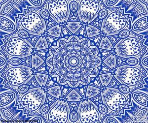Puzzle de Mandala flor azul