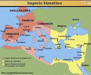 Puzzle de Mapa del imperio bizantino en la edad media