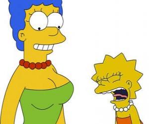 Puzzle de Marge sorprendida viendo como llora Lisa