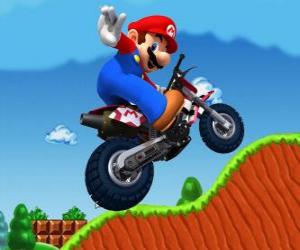 Puzzle de Mario Bros en una moto