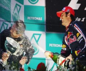 Puzzle de Mark Webber en el pódium