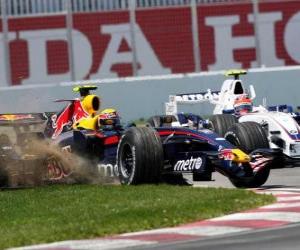 Puzzle de Mark Webber pilotando su F1