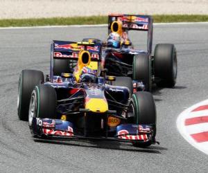Puzzle de Mark Webber - Red Bull - Barcelona 2010