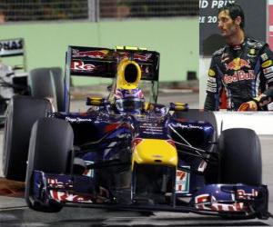 Puzzle de Mark Webber - Red Bull - Singapur 2010 (3er Clasificado)