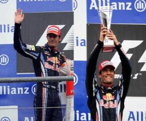 Puzzle de Mark Webber - Red Bull - Spa-Francorchamps, Gran premio de Bélgica 2010 (2º Clasificado)