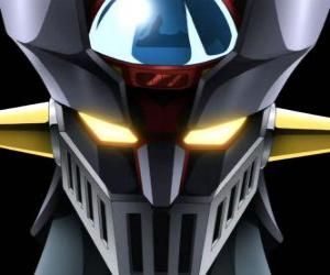 Puzzle de Mazinger Z, cabeza del Super Robot gigantesco, protagonista de las aventuras en la serie de manga Mazinger Z