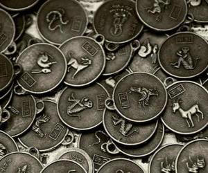 Puzzle de Medallas con los signos del zodíaco chino