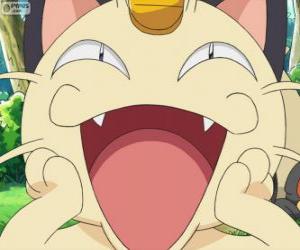 Puzzle de Meowth, un Pokemon muy juguetón