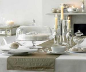 Puzzle de Mesa decorada para la celebración de la Navidad