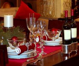 Puzzle de Mesa preparada para el día de Navidad