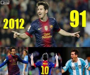 Puzzle de Messi cierra el 2012 con 91 goles