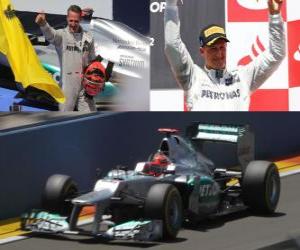 Puzzle de Michael Schumacher - Mercedes - GP de Europa 2012 (3er Clasificado)