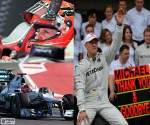 Puzzle de Michael Schumacher se retiro de la F1 en el GP de Brasil 2012