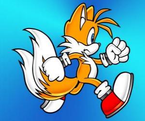 Puzzle de Miles Prower, conocido como Tails es un zorro con dos colas que puede volar