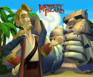 Puzzle de Monkey Island, un vídeojuego de aventuras. Guybrush Threepwood, uno de los protagonistas principales