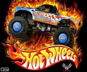 Puzzle de Monster Truck de Hot Wheels en acción