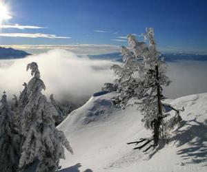 Puzzle de Montañas nevadas en Poiana Brasov, Rumanía
