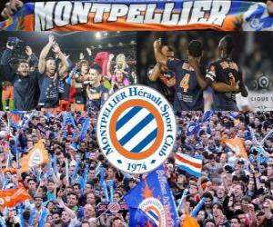 Puzzle de Montpellier Hérault Sport Club, campeón de la liga francesa de fútbol, Ligue 1, 2011-2012