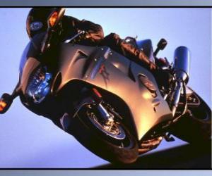 Puzzle de Moto deportiva con su piloto