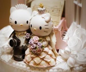 Puzzle de Muñecos de boda de Hello Kitty y Dear Daniel