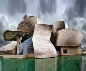 Puzzle de Museo Guggenheim Bilbao, museo de arte contemporáneo en Bilbao, País Vasco, España. Proyecto de Frank Gehry