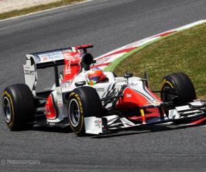 Puzzle de Narain Karthikeyan - HRT - Barcelona 2011