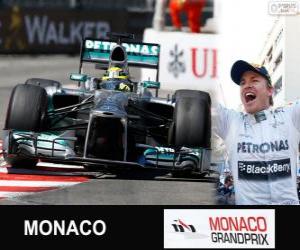 Puzzle de Nico Rosberg celebra su victoria en el Gran Premio de Mónaco 2013