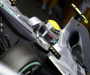 Puzzle de Nico Rosberg - Mercedes - Barcelona 2010