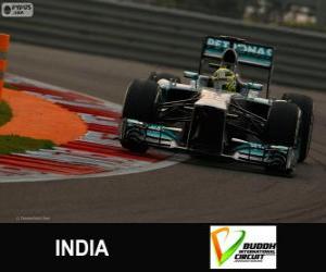 Puzzle de Nico Rosberg - Mercedes - Gran Premio de la India 2013, 2º Clasificado
