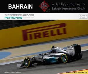 Puzzle de Nico Rosberg - Mercedes - Gran Premio Bahréin 2014, 2º Clasificado