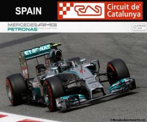 Puzzle de Nico Rosberg - Mercedes - Gran Premio de España 2014, 2º Clasificado