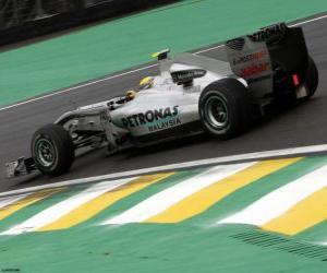 Puzzle de Nico Rosberg - Mercedes - Interlagos 2010